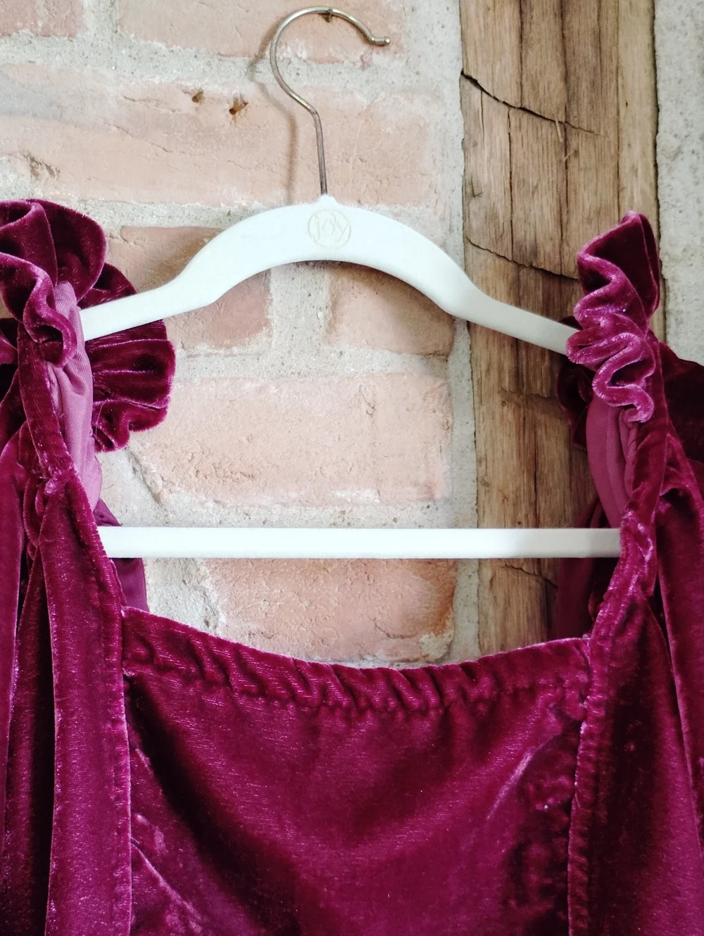 Free People Velvet Puff Sleeve Square Neck Top Tie Back Sz XS